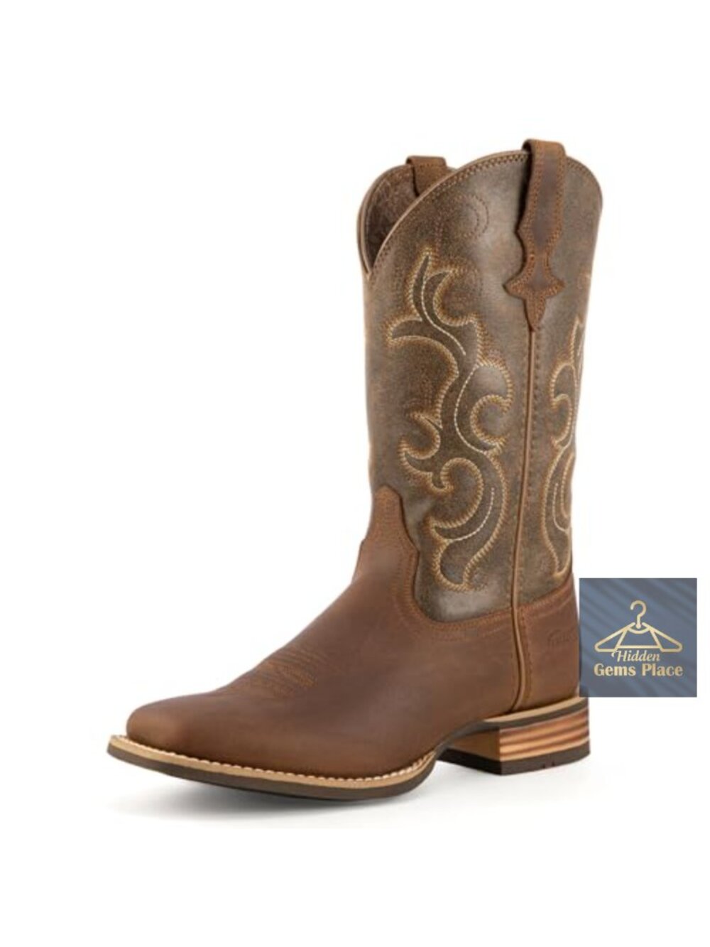 Handcrafted Full Grain Cowhide Leather Embroidered Square Toe Cowgirl Boots Mid